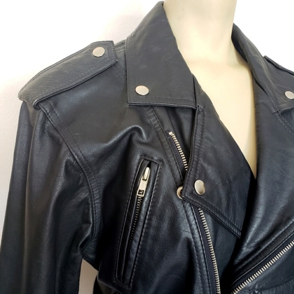 Black Leather Moto Jacket - Picture 4 of 5